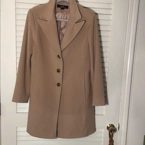 🍀HP🍀L.L.Collezioni Italia Camel 3 Button Down Wool Coat Pockets Detailed Coat
